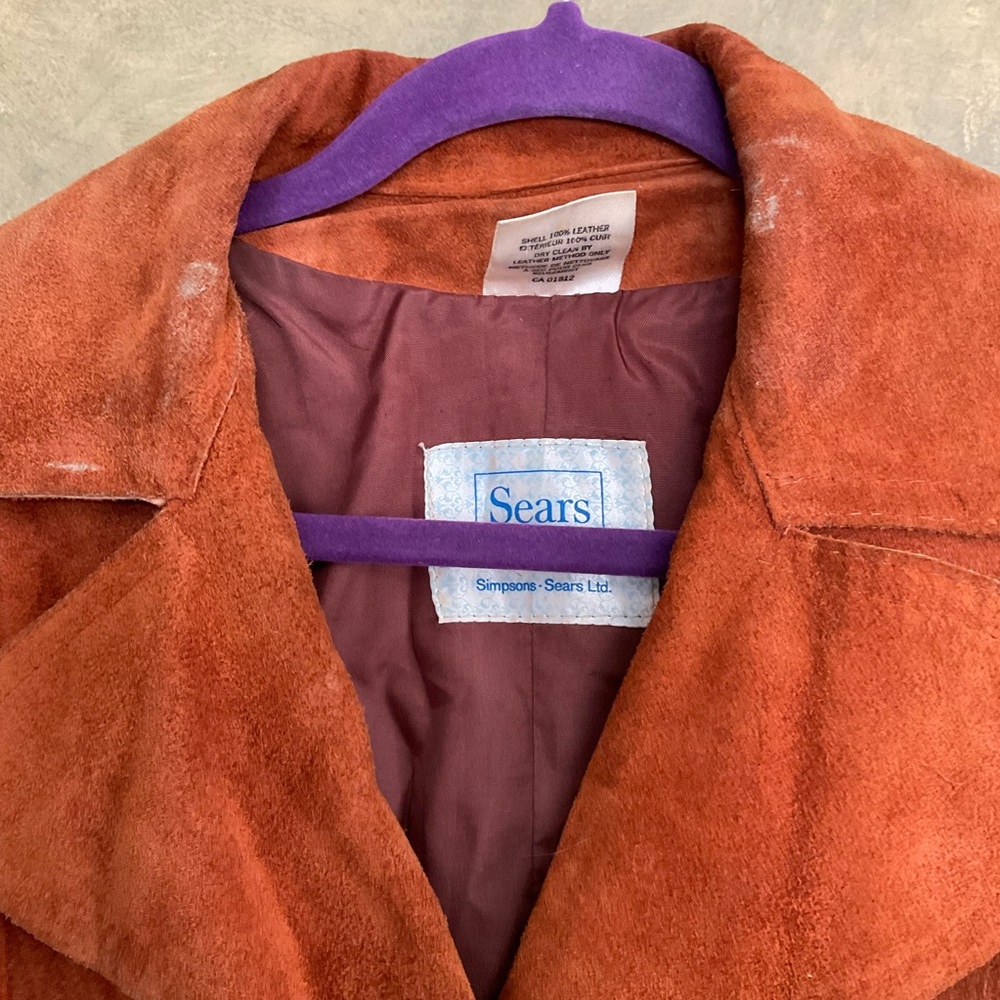 Vintage 60s 70s Opera Snap Front Suede Coat - Picture 7 of 8